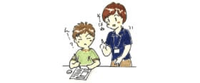 勉強する様子