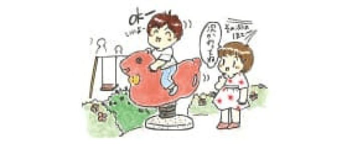 遊具をゆずる様子